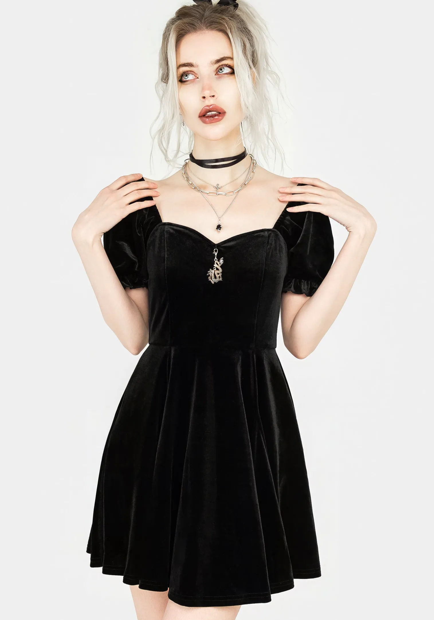 Drakon Velour Corset Mini Dress