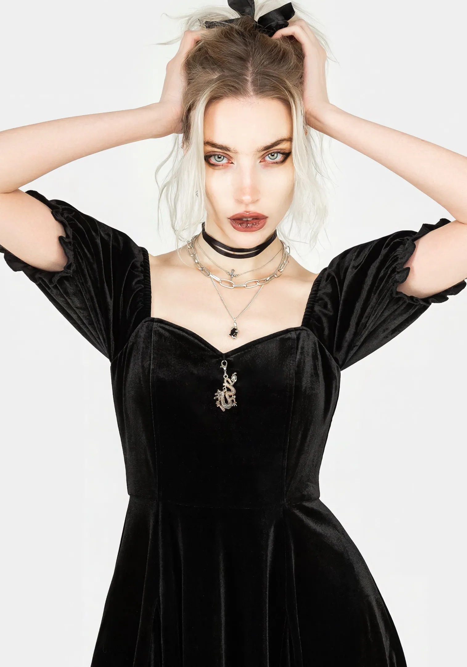 Drakon Velour Corset Mini Dress