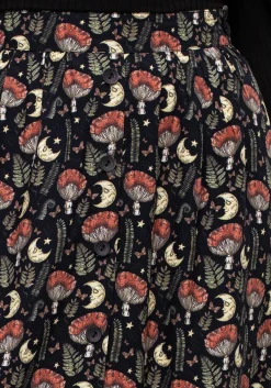 Dreamfast Mushroom Moon Print Button Up Midaxi Skirt