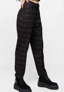 Dropout Spliced Check Mom Trousers