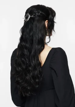 Druantia Pentagram Moon Hair Slide with Pin