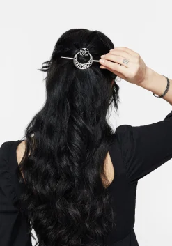 Druantia Pentagram Moon Hair Slide with Pin