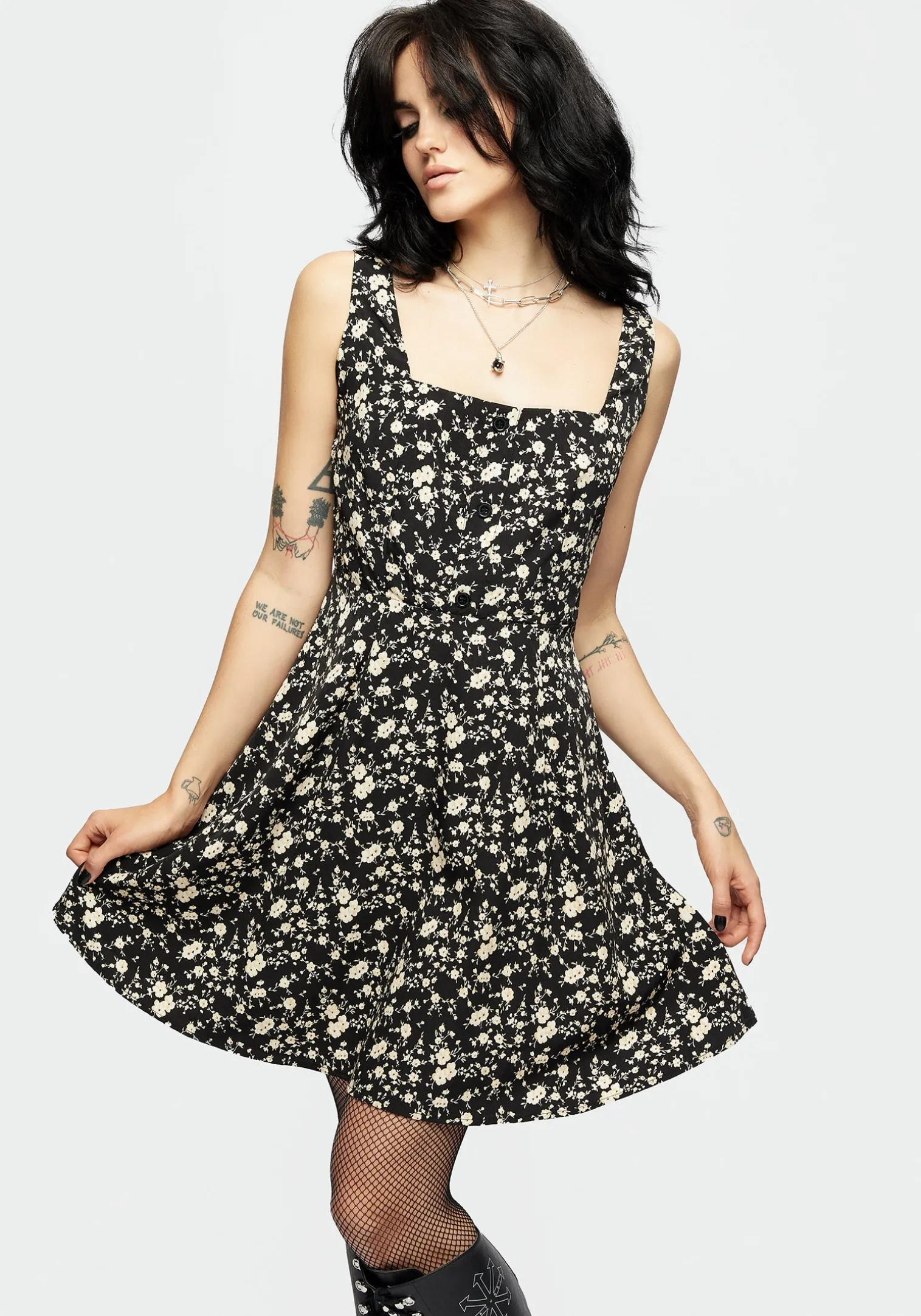 Dryad Floral Button Mini Dress