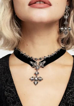 Edwina Cross Choker Necklace