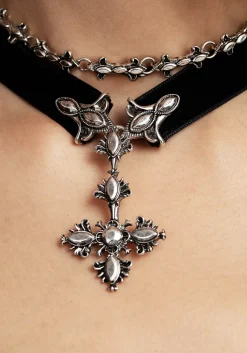 Edwina Cross Choker Necklace