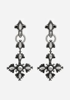 Edwina Cross Drop Earrings