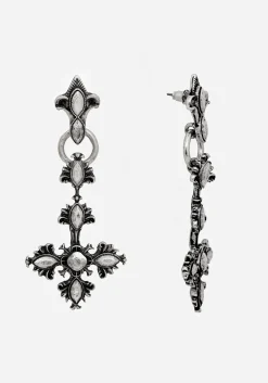Edwina Cross Drop Earrings