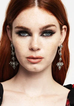 Edwina Cross Drop Earrings
