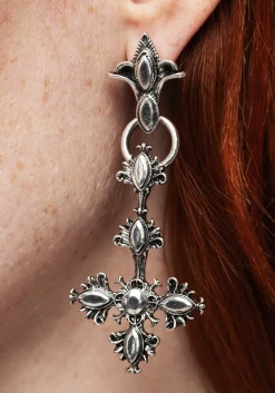 Edwina Cross Drop Earrings