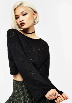Eliana Celestial Pointelle Knit Crop Jumper