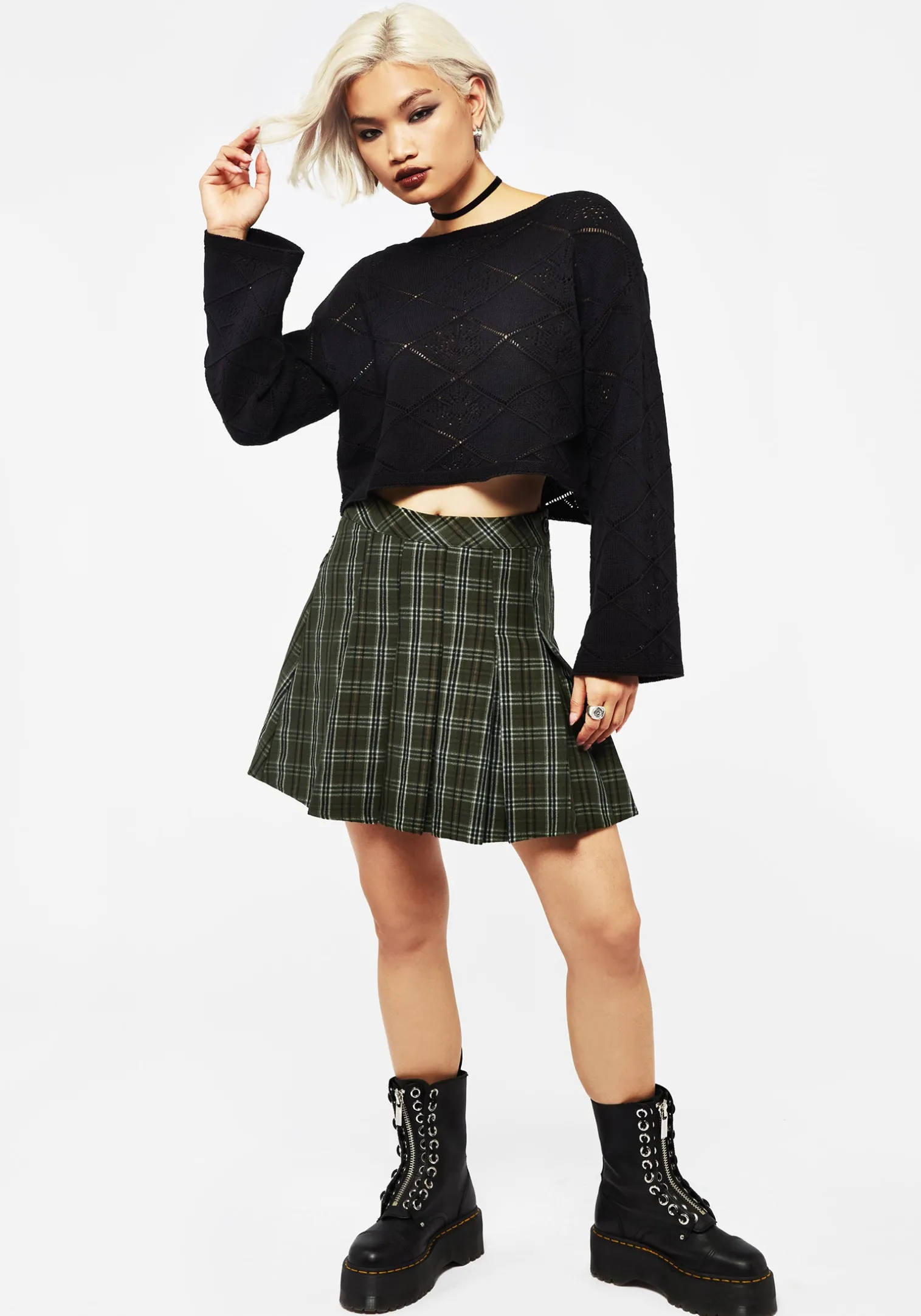 Eliana Celestial Pointelle Knit Crop Jumper