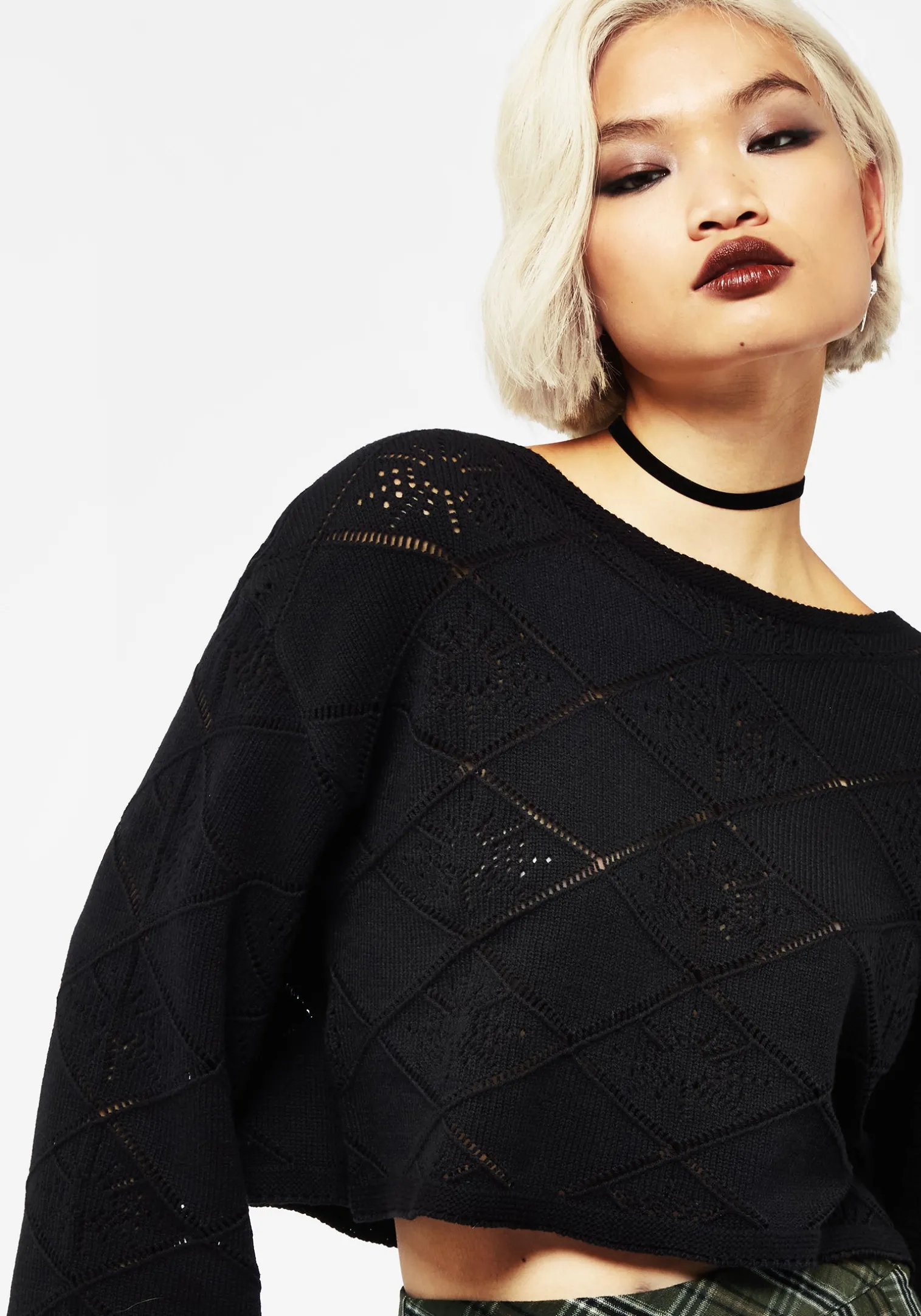 Eliana Celestial Pointelle Knit Crop Jumper