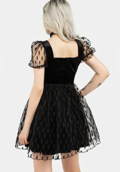 Ellipse Embroidered Tulle Puff Mini Dress