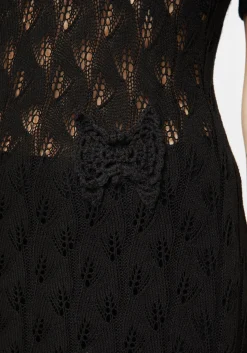 Elnora Moth Crochet Knit Maxi Dress