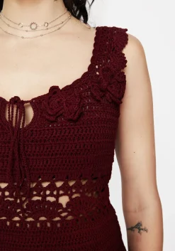Elnora Moth Hand Crochet Knit Top