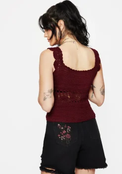 Elnora Moth Hand Crochet Knit Top