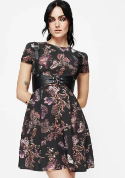Eloise Floral Butterfly Print Mini Dress