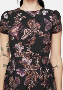 Eloise Floral Butterfly Print Mini Dress