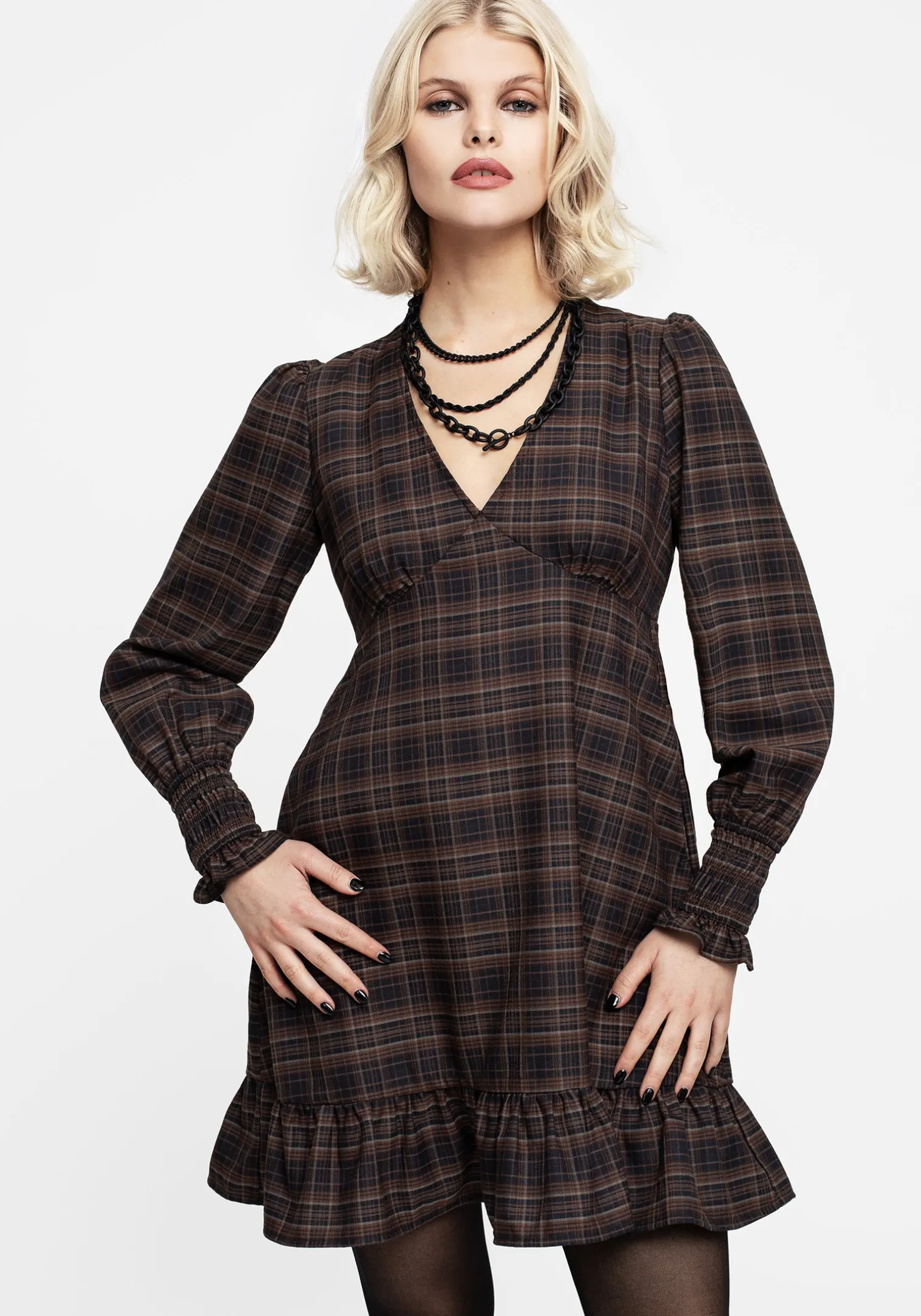 Embla Check Mini Smock Dress