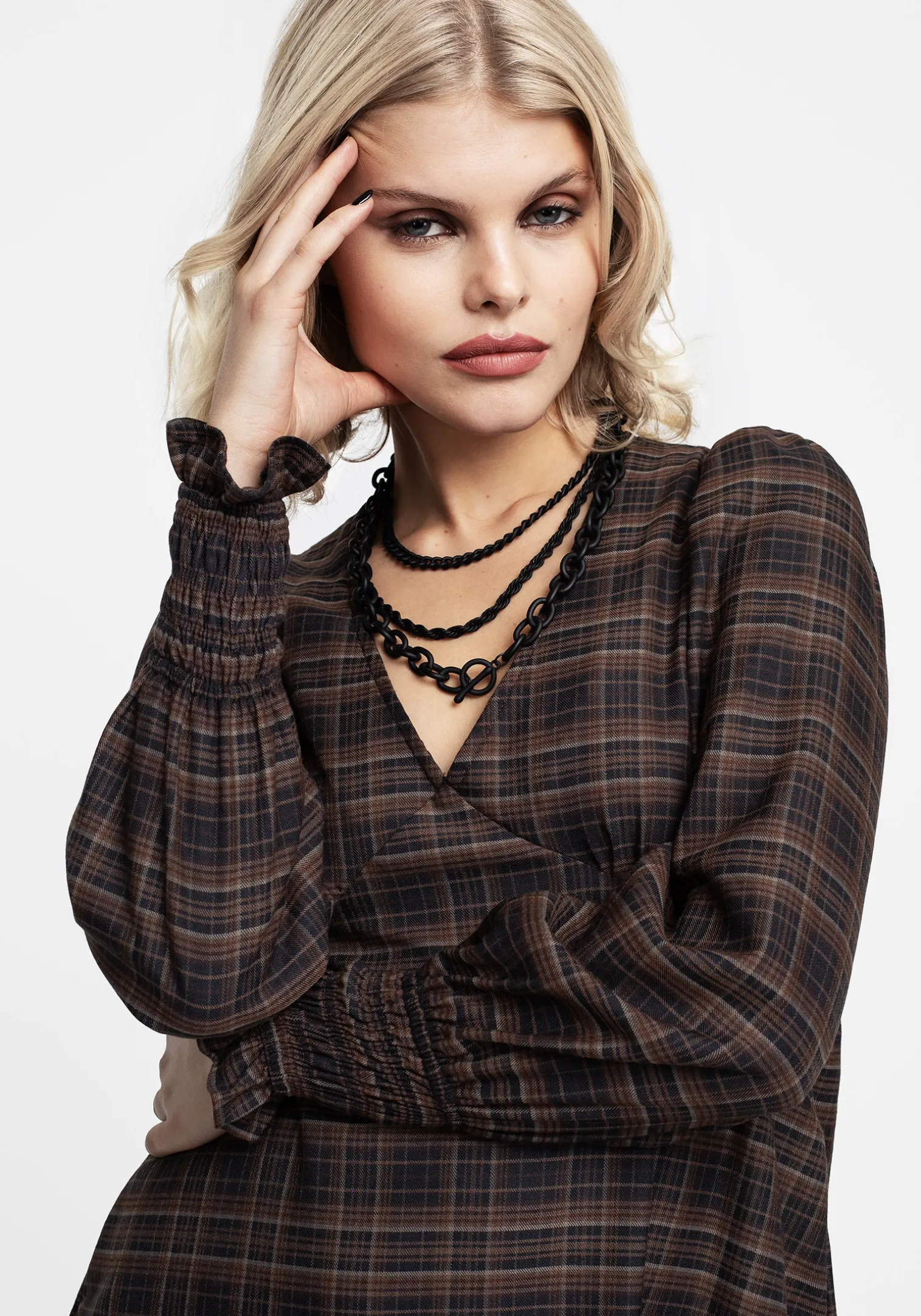 Embla Check Mini Smock Dress
