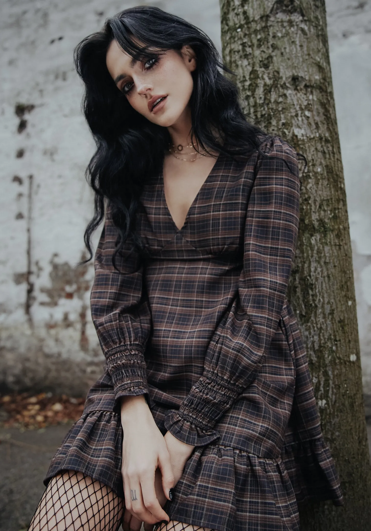 Embla Check Mini Smock Dress