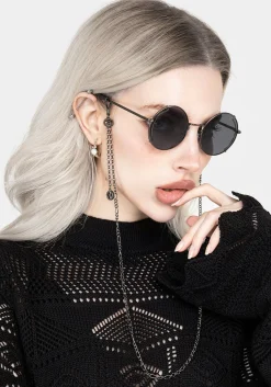 Emilie Round Sunglasses with Chain