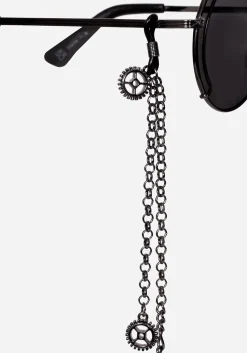 Emilie Round Sunglasses with Chain