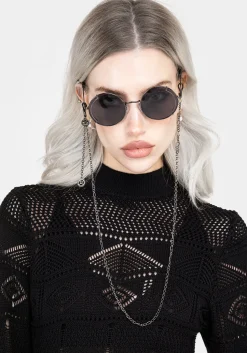 Emilie Round Sunglasses with Chain