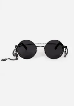 Emilie Round Sunglasses with Chain