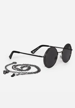 Emilie Round Sunglasses with Chain