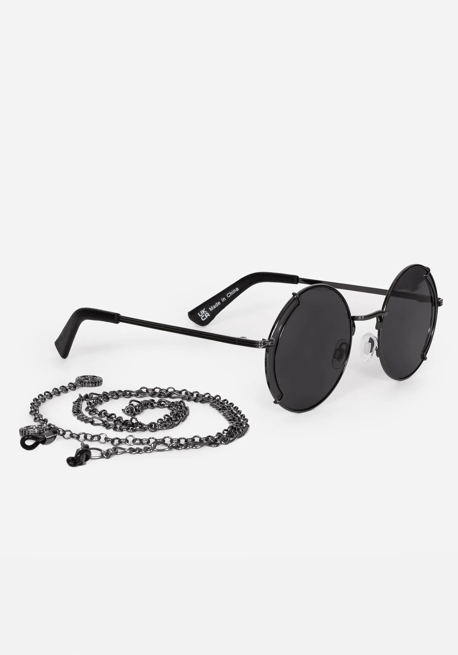 Emilie Round Sunglasses with Chain