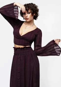 Enola Bell Sleeve Co-ord Wrap Top