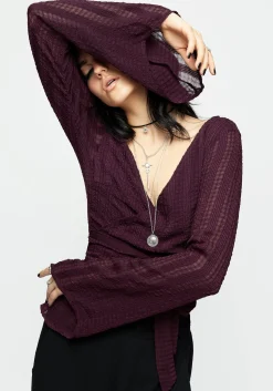 Enola Bell Sleeve Co-ord Wrap Top