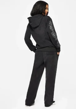 Entwined Rose Graphic Print Longline Hoody