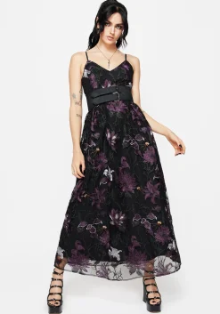 Estrid Embroidered Mesh Midaxi Cami Dress