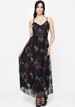 Estrid Embroidered Mesh Midaxi Cami Dress