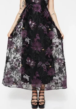 Estrid Embroidered Mesh Midaxi Cami Dress