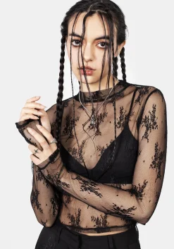 Eternal Lace Crop Long Sleeve Top