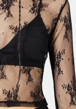 Eternal Lace Crop Long Sleeve Top