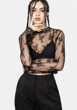 Eternal Lace Crop Long Sleeve Top