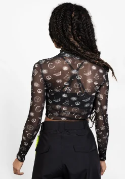 Euphoria Lettuce Edge Mesh Crop Top