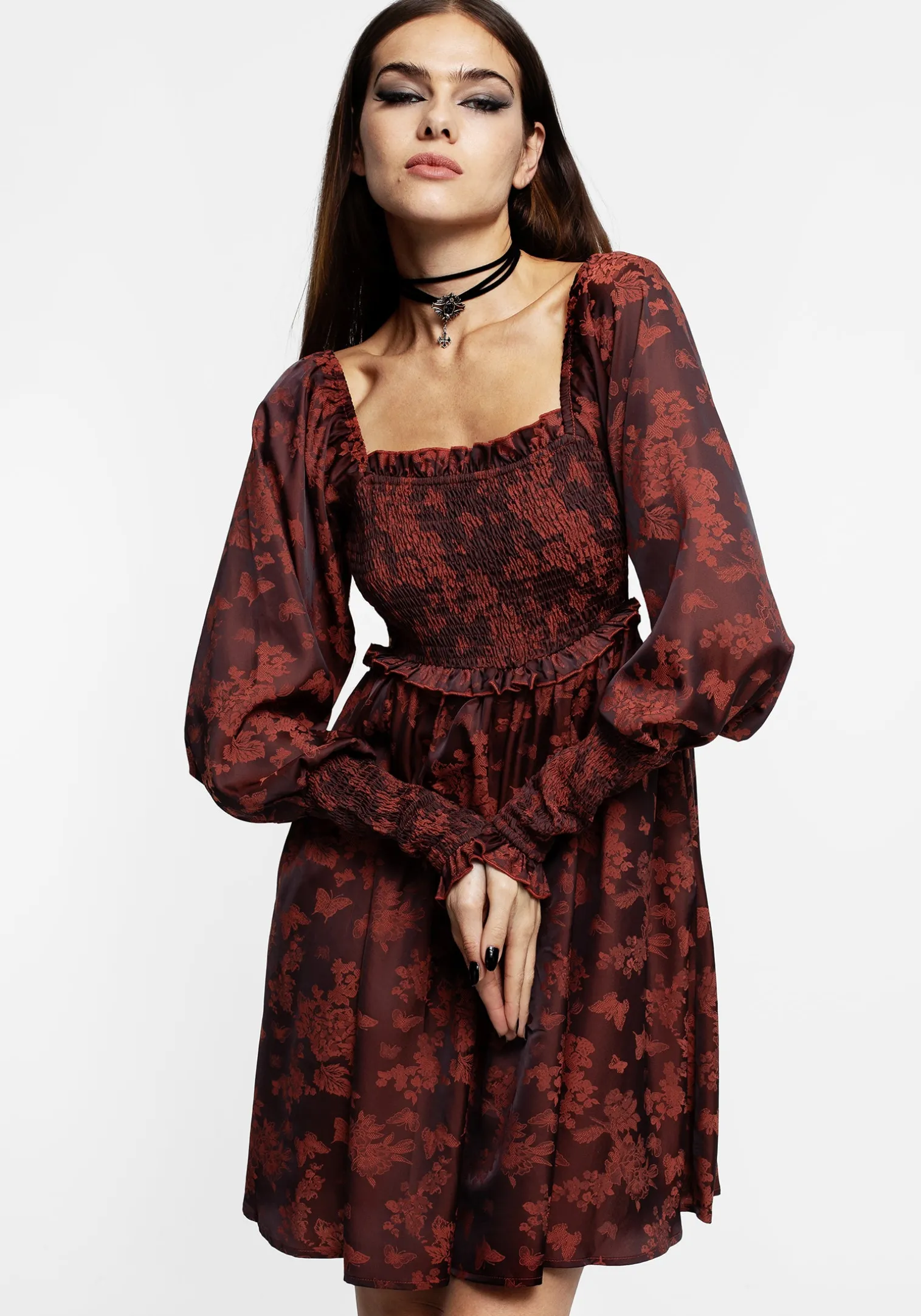 Euthalia Butterfly Jacquard Mini Dress