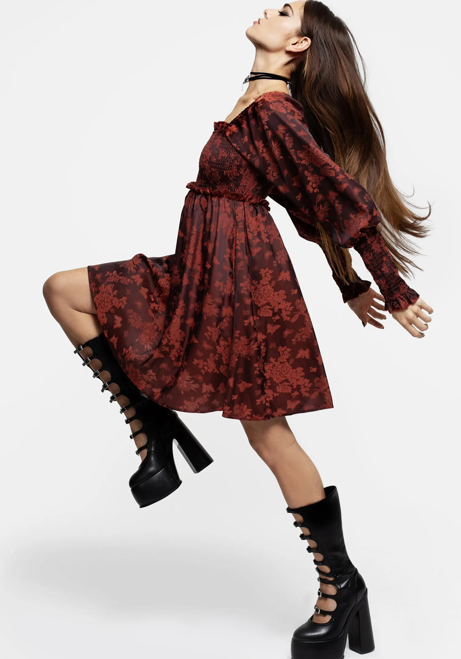 Euthalia Butterfly Jacquard Mini Dress