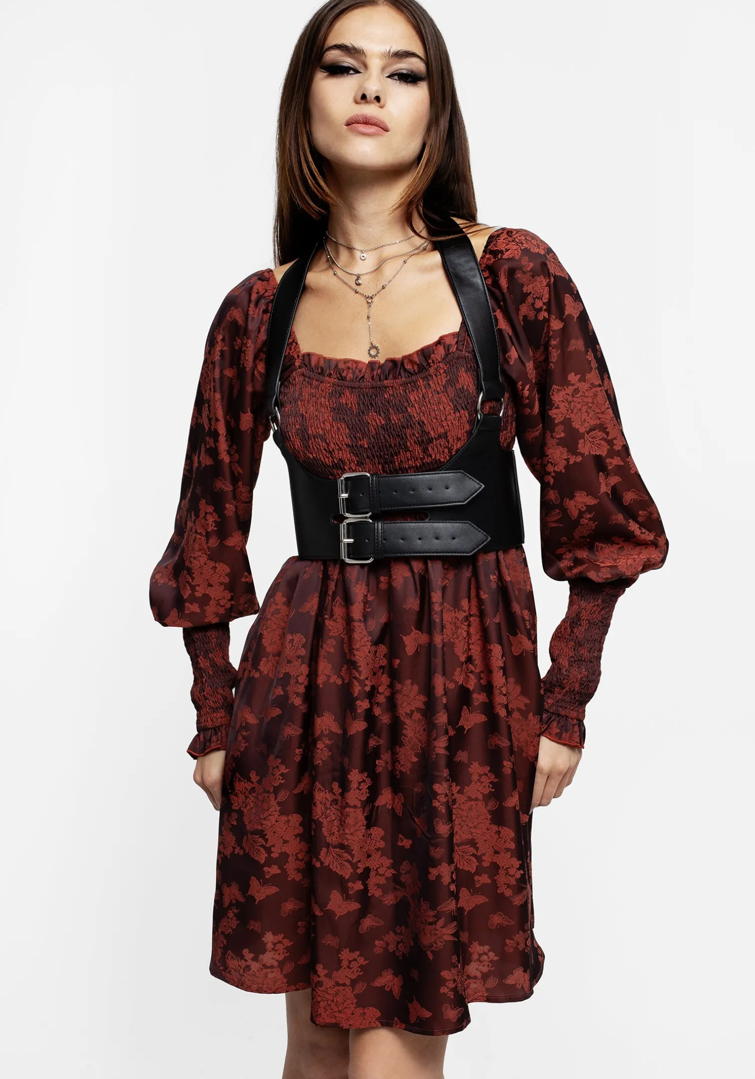 Euthalia Butterfly Jacquard Mini Dress