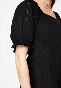 Euthymia Broderie Puff Sleeve Mini Dress