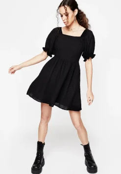 Euthymia Broderie Puff Sleeve Mini Dress