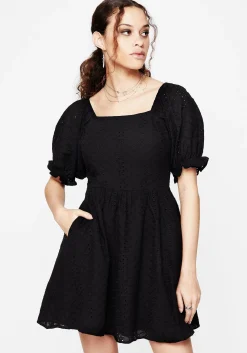 Euthymia Broderie Puff Sleeve Mini Dress