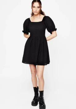 Euthymia Broderie Puff Sleeve Mini Dress
