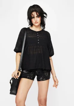 Evangeline Button Up Peplum Blouse Top