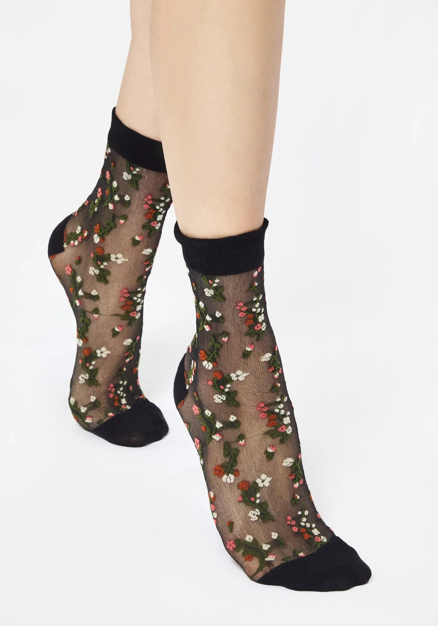Everblooming Floral Mesh Socks